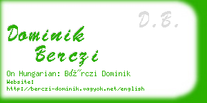 dominik berczi business card